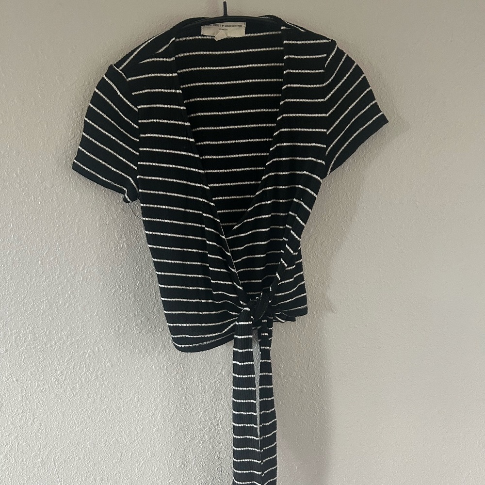 Project Social T Black and White Striped Bodysuit